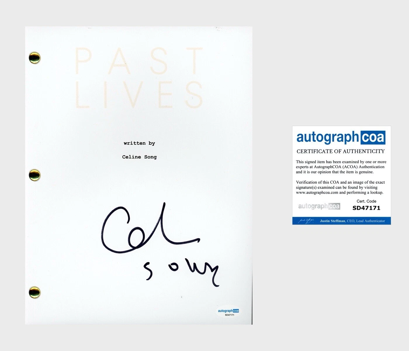 Celine Song ‘Past Lives’ Director Signed Full Movie Script Screenplay ACOA