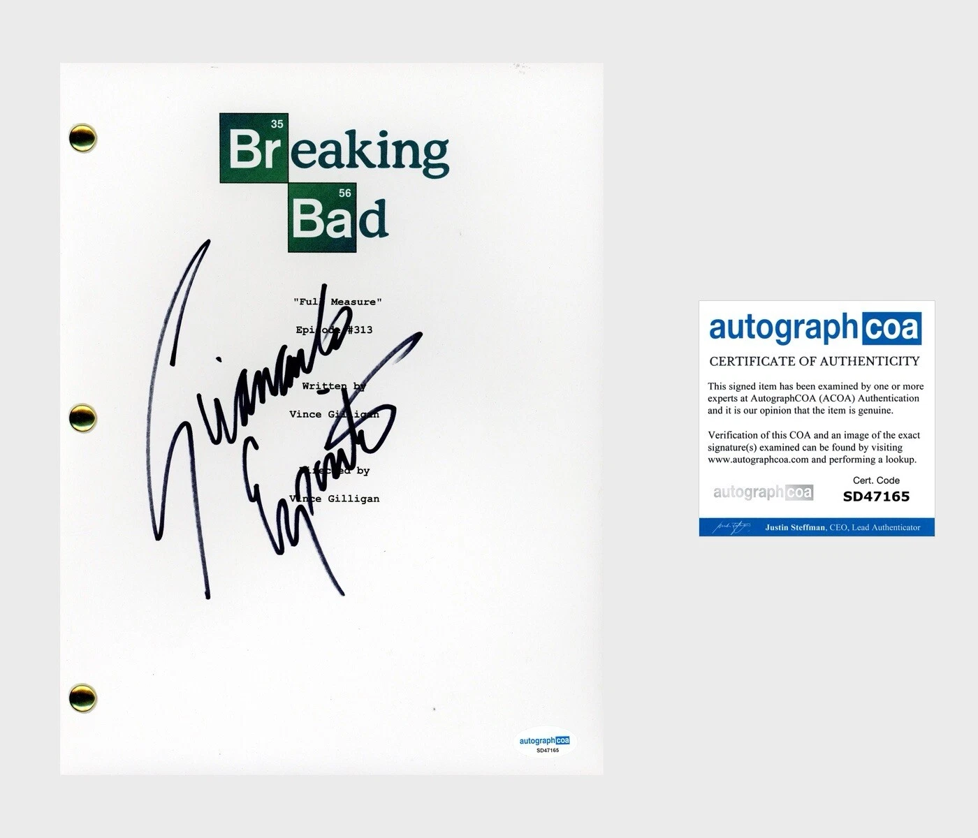 Giancarlo Esposito ‘Breaking Bad’ Signed ‘Full Measure’ Episode Full Script ACOA