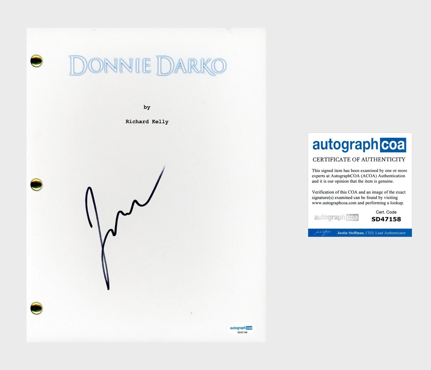 Jena Malone ‘Donnie Darko’ Signed Full Movie Script ‘Gretchen Ross’ ACOA