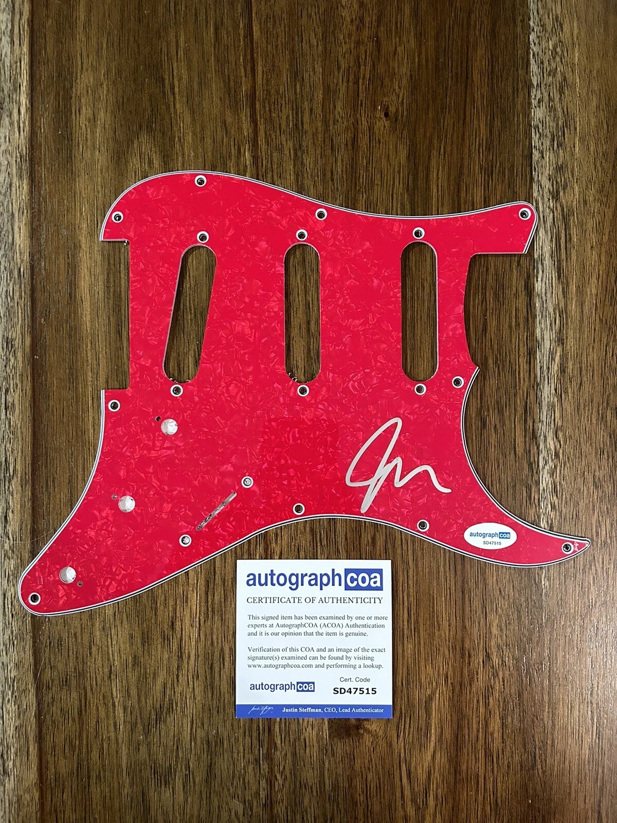 Jeremy McKinnon ‘A Day To Remember’ Band Signed Pickguard Electric Guitar ACOA