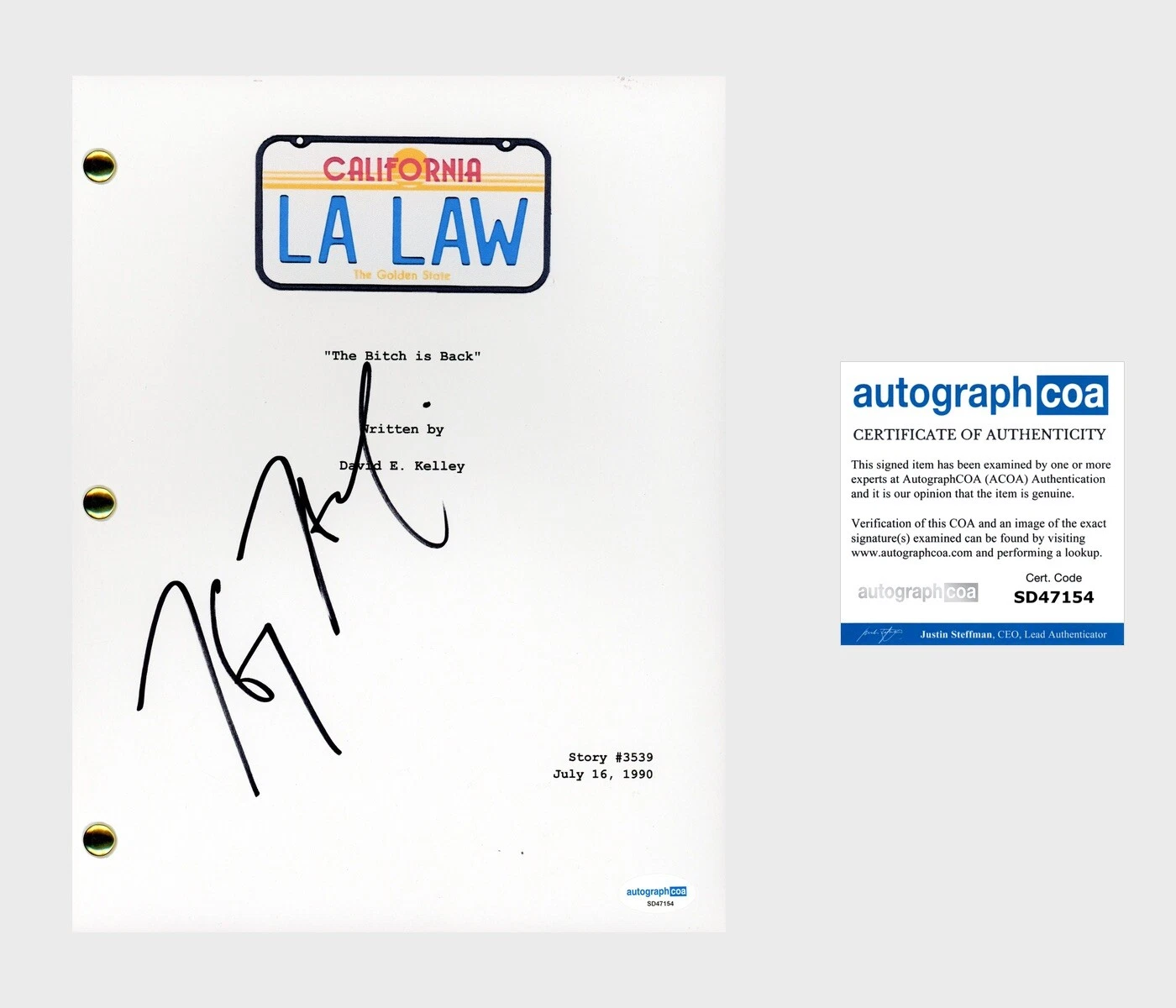 Harry Hamlin ‘L.A. Law’ Signed Full Episode Script 'Michael Kuzak' ACOA