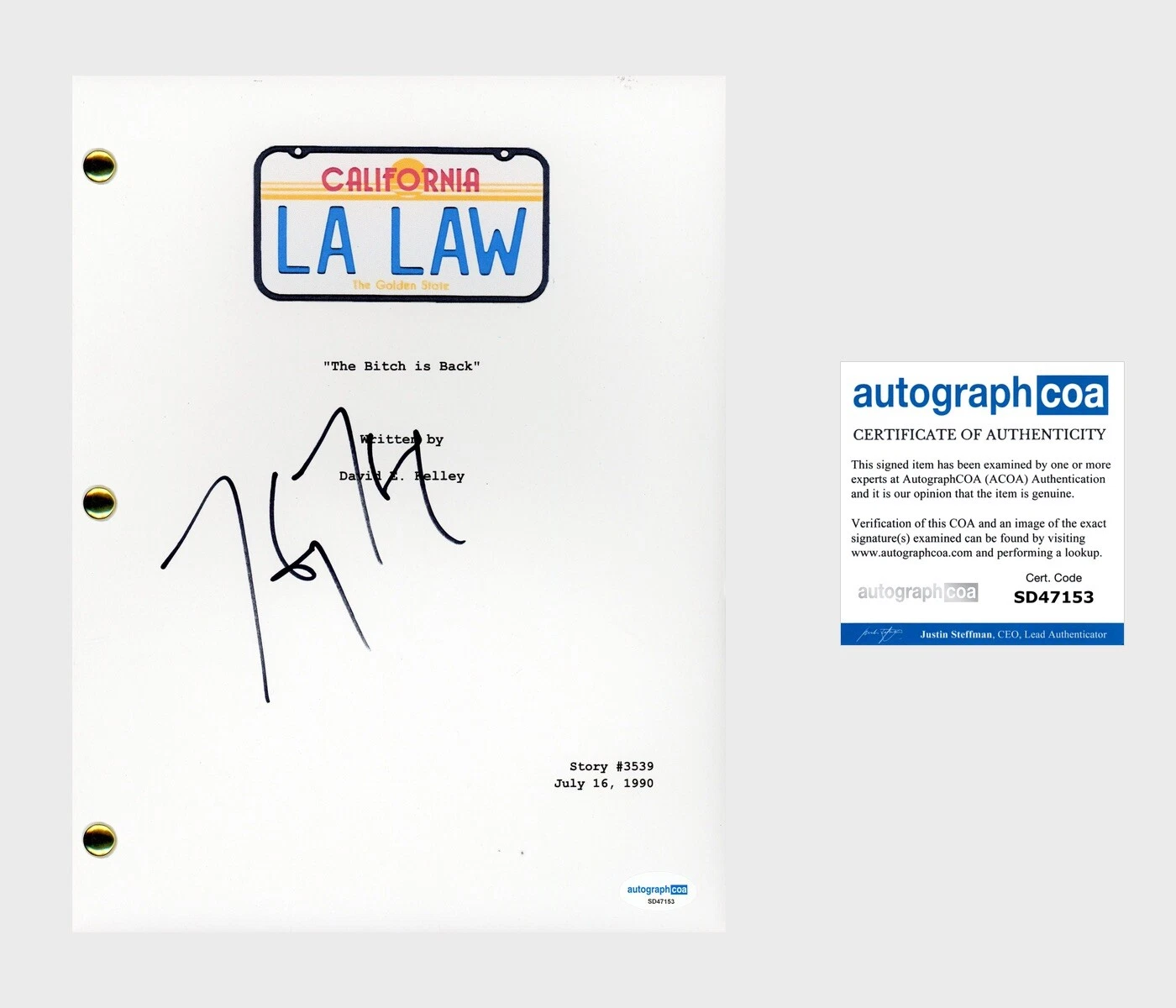 Harry Hamlin ‘L.A. Law’ Signed Full Episode Script 'Michael Kuzak' ACOA