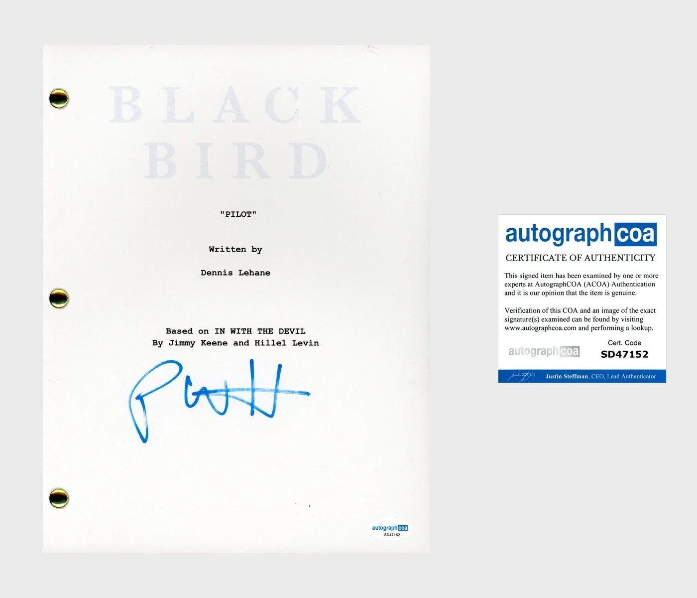 Paul Walter Hauser ‘Black Bird’ Signed Full Pilot Script Screenplay ‘Larry’ ACOA