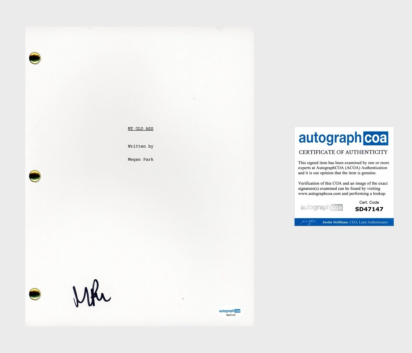 Megan Park ‘My Old Ass’ Director Signed Full Movie Script Screenplay ACOA