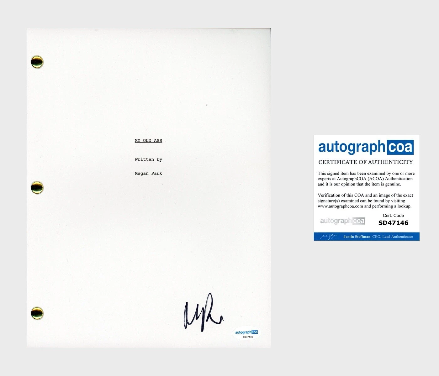 Megan Park ‘My Old Ass’ Director Signed Full Movie Script Screenplay ACOA