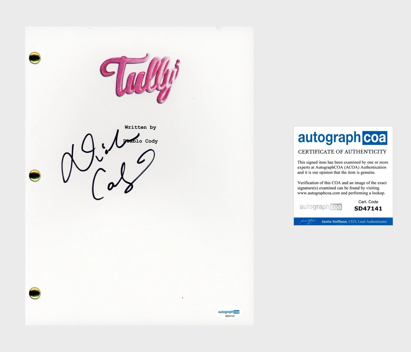 Diablo Cody ‘Tully’ Writer Signed Full Movie Script Screenplay ACOA