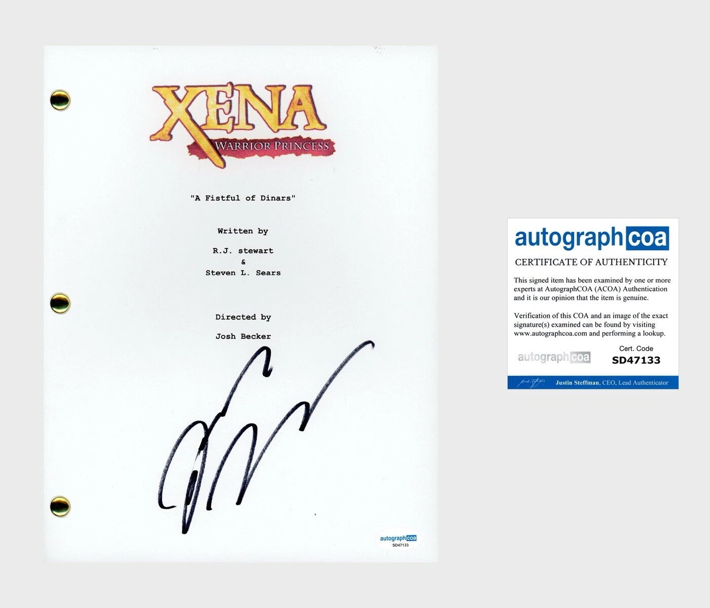 Lucy Lawless ‘Xena: Warrior Princess’ Signed Full Episode Script Autograph ACOA