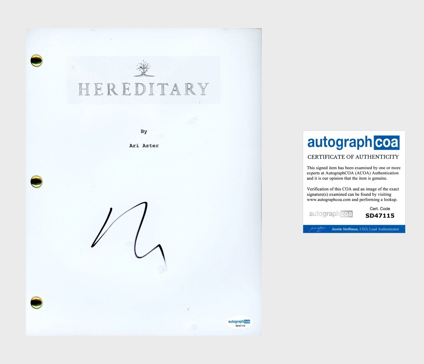 Ari Aster ‘Hereditary’ Signed Full Movie Script Screenplay ACOA
