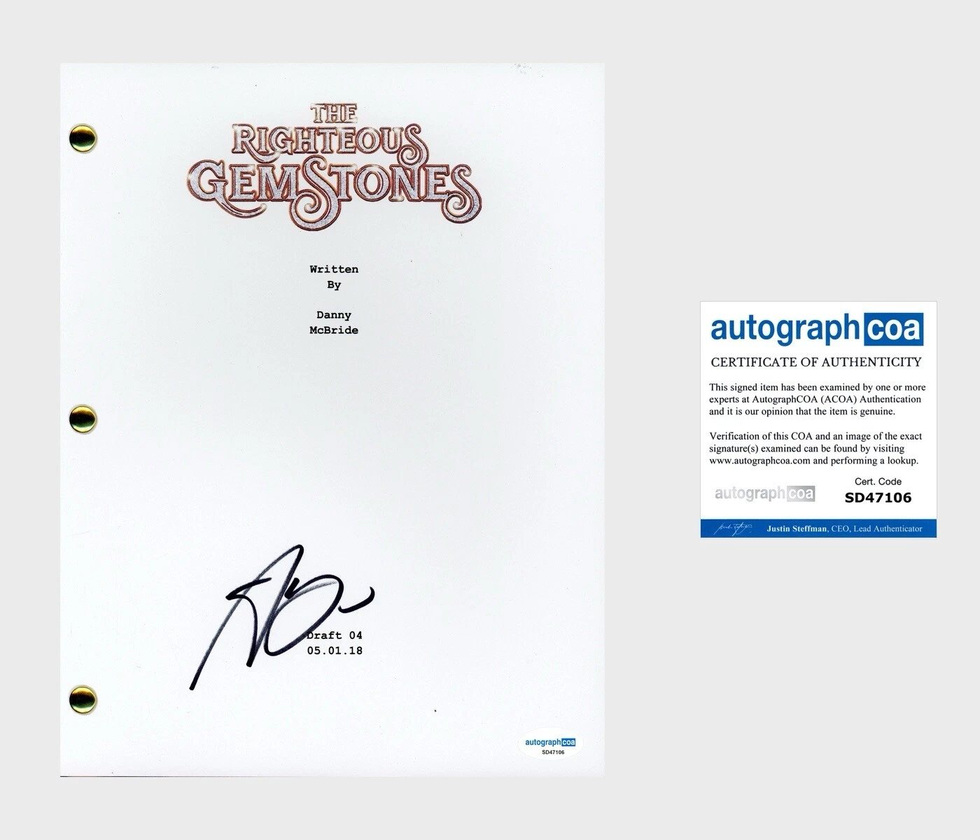Adam Devine ‘The Righteous Gemstones’ Signed Full Pilot Episode Script ACOA