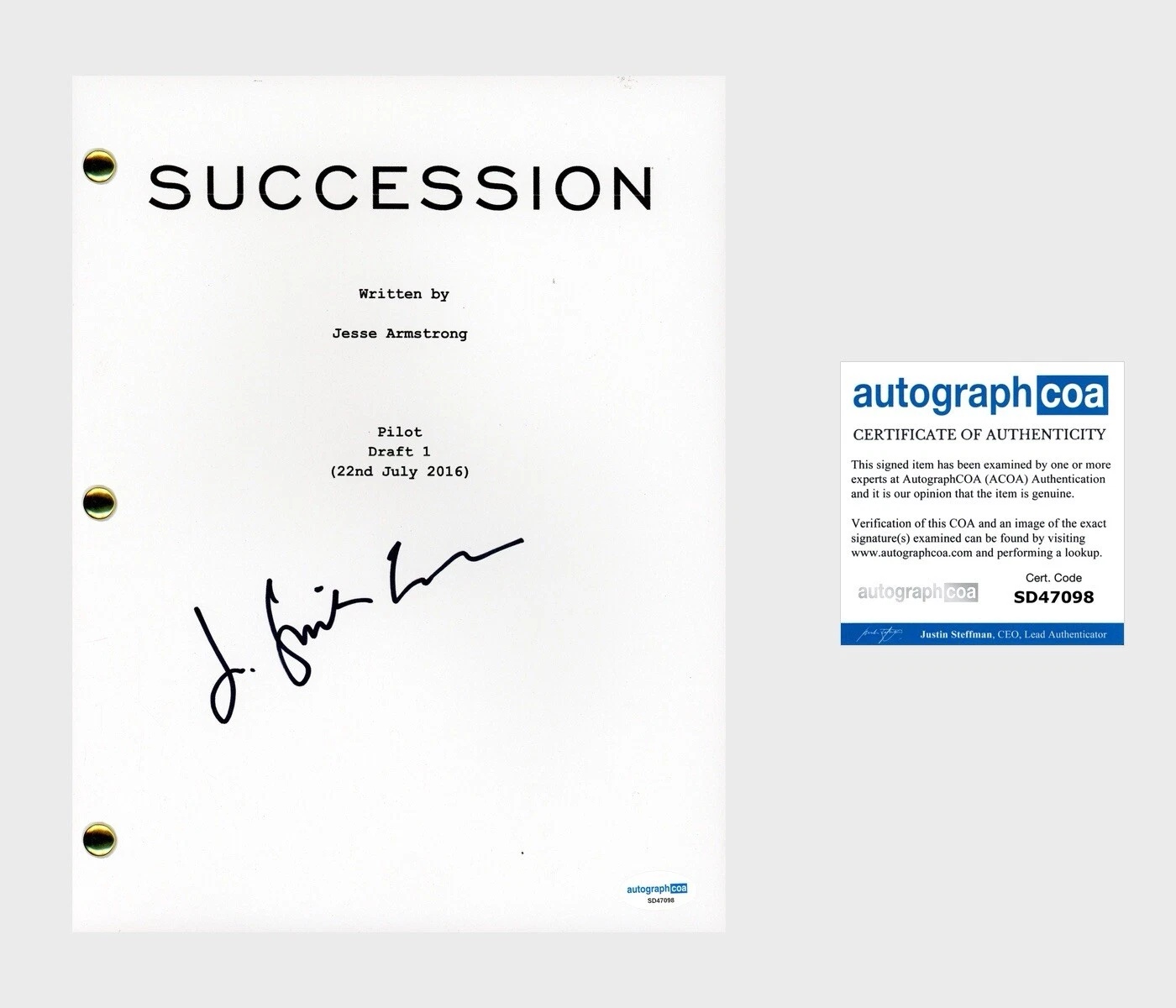 J. Smith-Cameron ‘Succession’ Signed Full Pilot Script Screenplay ‘Gerri’ ACOA