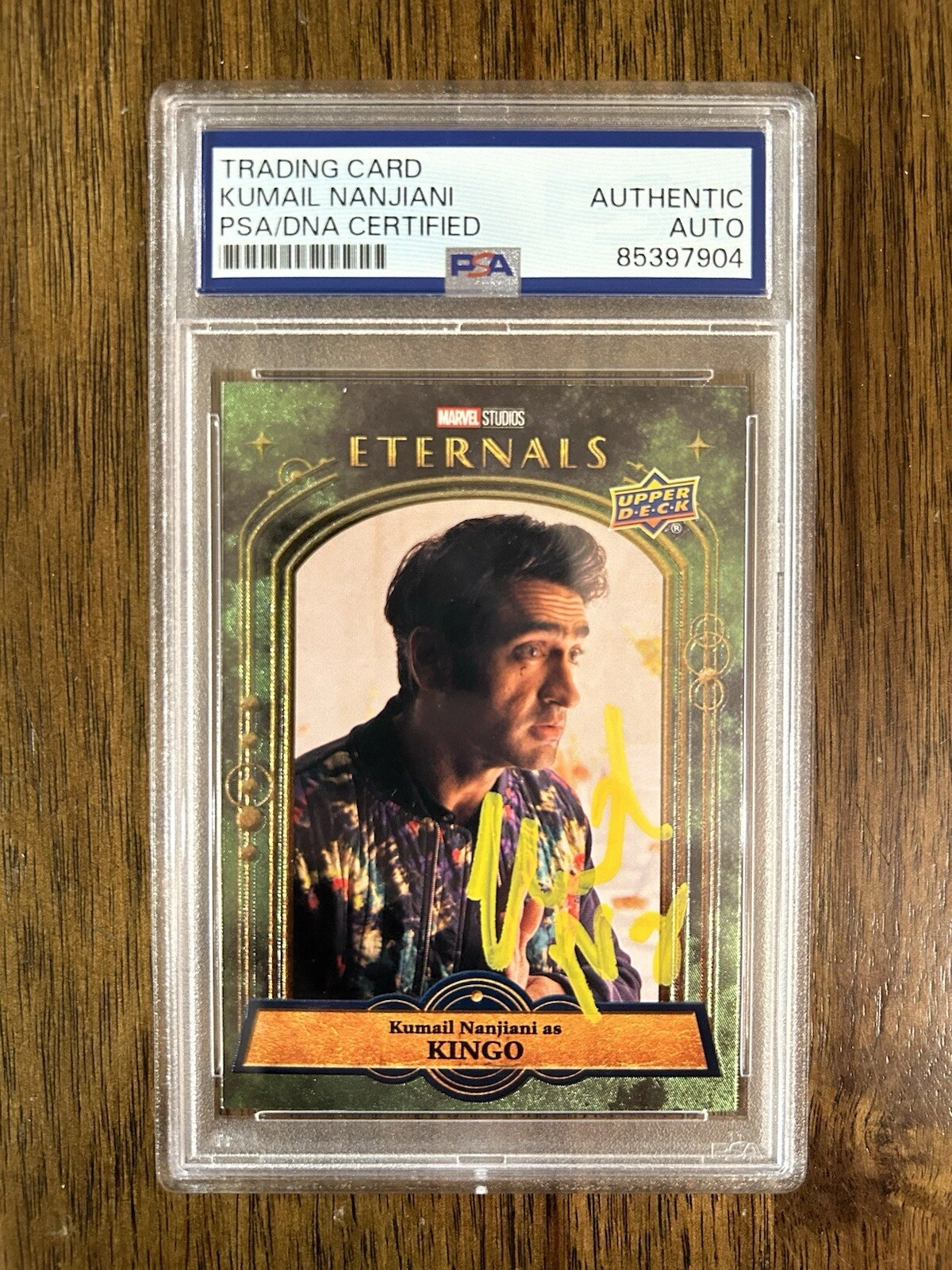 Kumail Nanjiani Signed ‘Eternals’ Marvel Card ‘Kingo’ PSA/DNA COA
