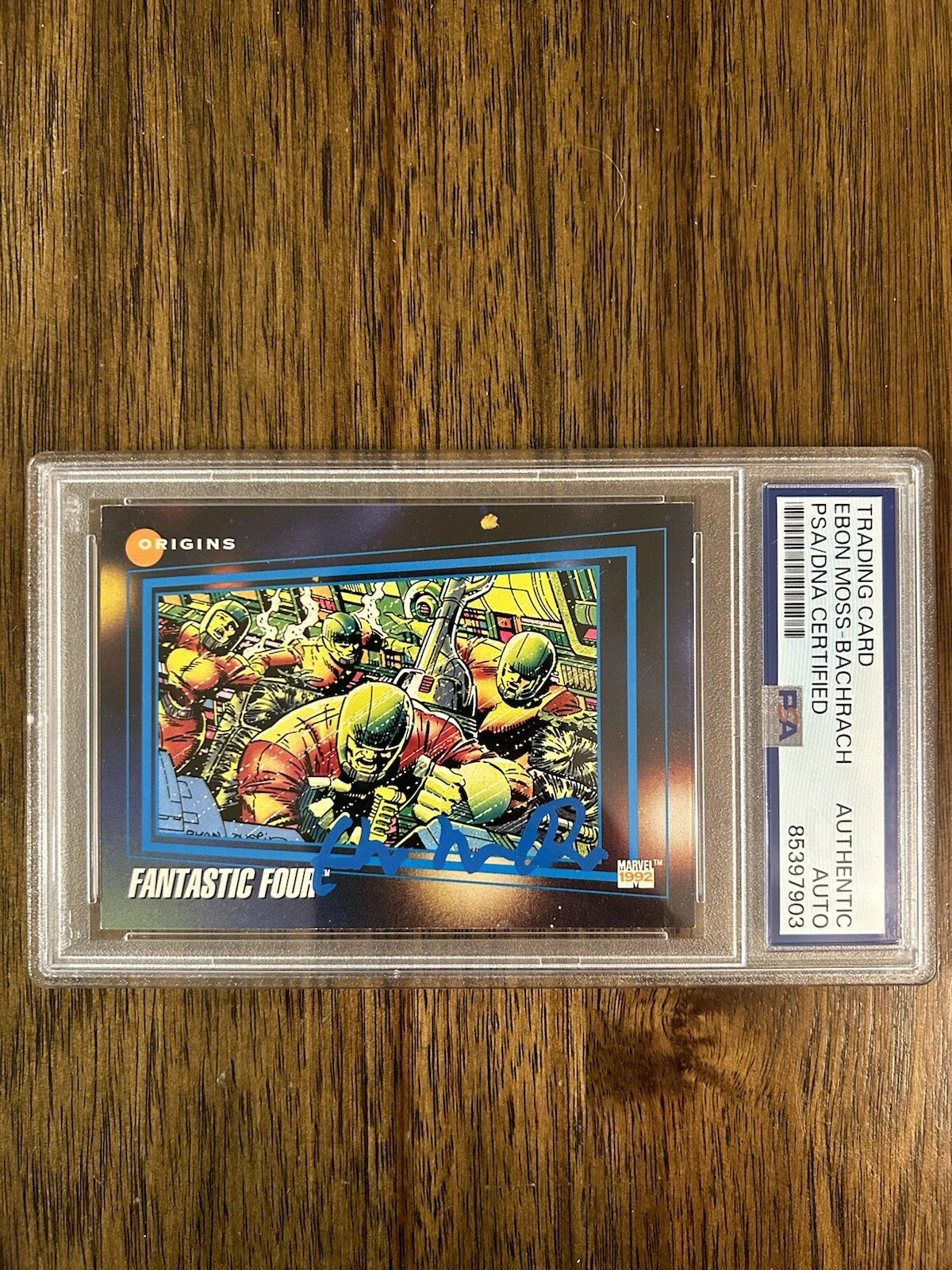 Ebon Moss-Bachrach ‘The Fantastic Four’ Signed Card Marvel ‘Thing’ PSA/DNA 4