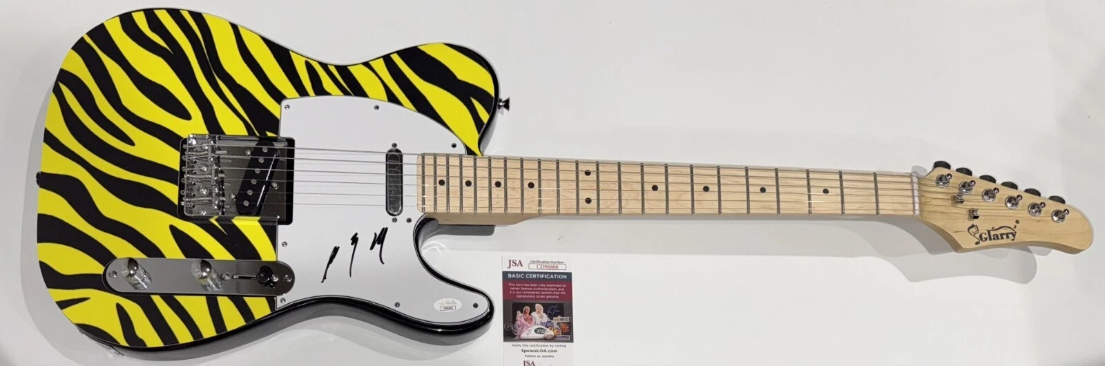 GEORGE LYNCH SIGNED CUSTOM TIGER STRIPE ELECTRIC GUITAR JSA COA