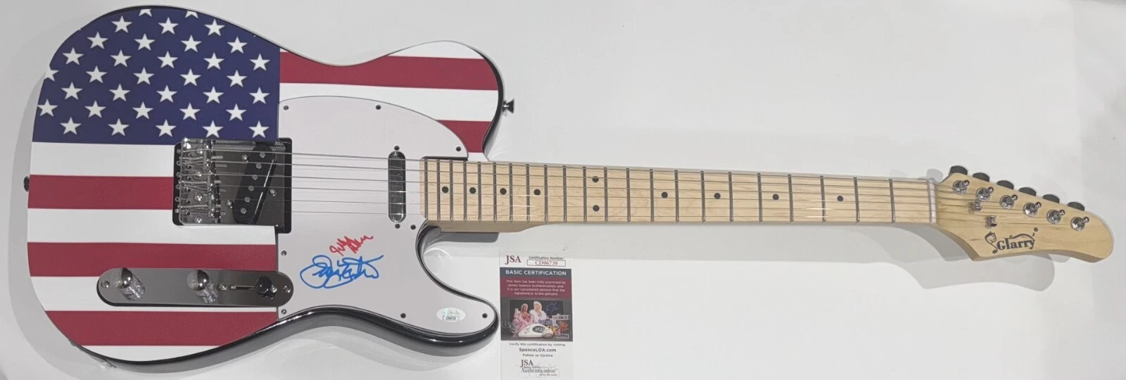 THE ASSOCIATION SIGNED USA FLAG GUITAR JULES ALEXANDER JIM YESTER JSA COA