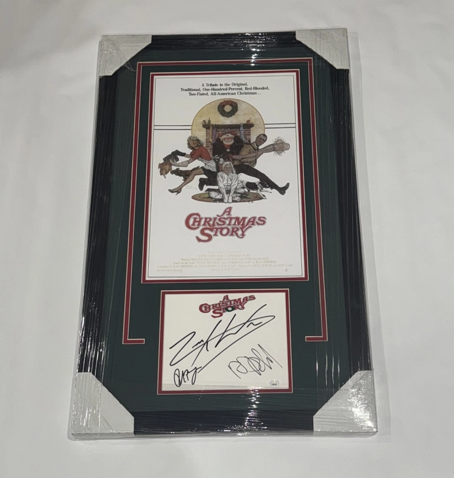 A CHRISTMAS STORY SIGNED POSTER DISPLAY PETER BILLINGSLEY WARD RD ROBB JSA COA COLLECTIBLE MEMORABILIA