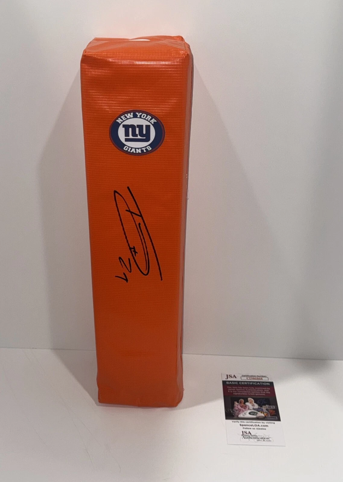 TYRONE TRACEY SIGNED TOUCHDOWN PYLON NEW YORK GIANTS FOOTBALL JSA COA COLLECTIBLE MEMORABILIA