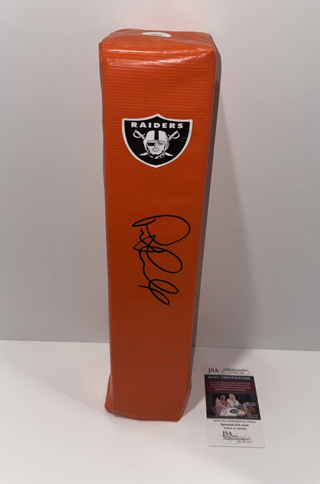 PETE CARROLL SIGNED TOUCHDOWN PYLON LAS VEGAS RAIDERS JSA COA