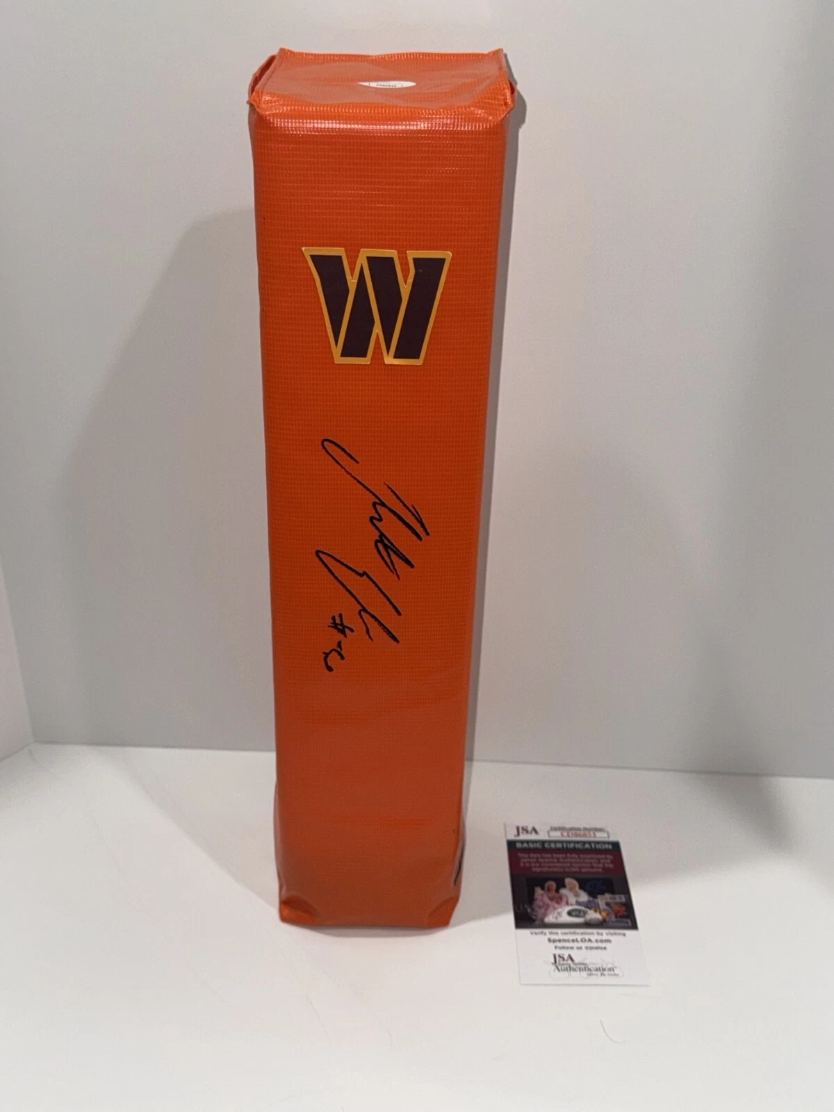 AUSTIN EKELER SIGNED TOUCHDOWN PYLON WASHINGTON COMMANDERS NFL STAR JSA COA