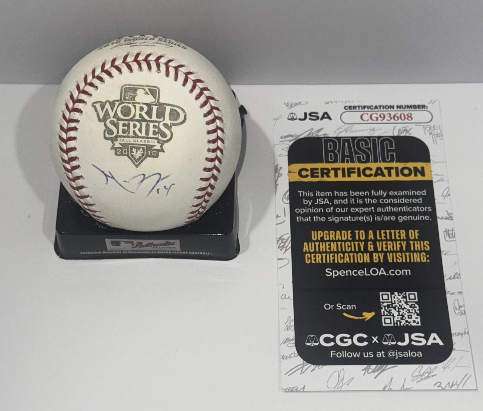 MIKE FONTENOT SIGNED 2010 WORLD SERIES BASEBALL SAN FRANCISCO GIANTS