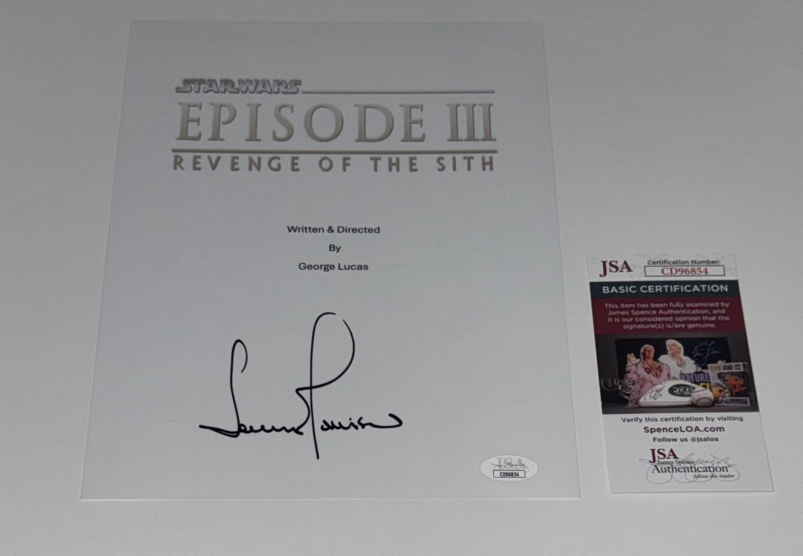 TEMUERA MORRISON SIGNED STAR WARS EPISODE III REVENGE OF THE SITH SCRIPT JSA COA