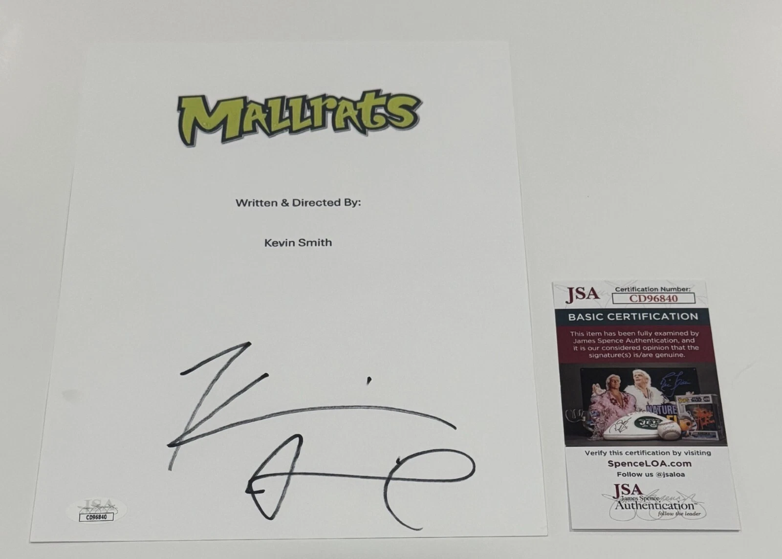 KEVIN SMITH SIGNED MALLRATS FULL MOVIE SCRIPT IMPERECT JSA COA