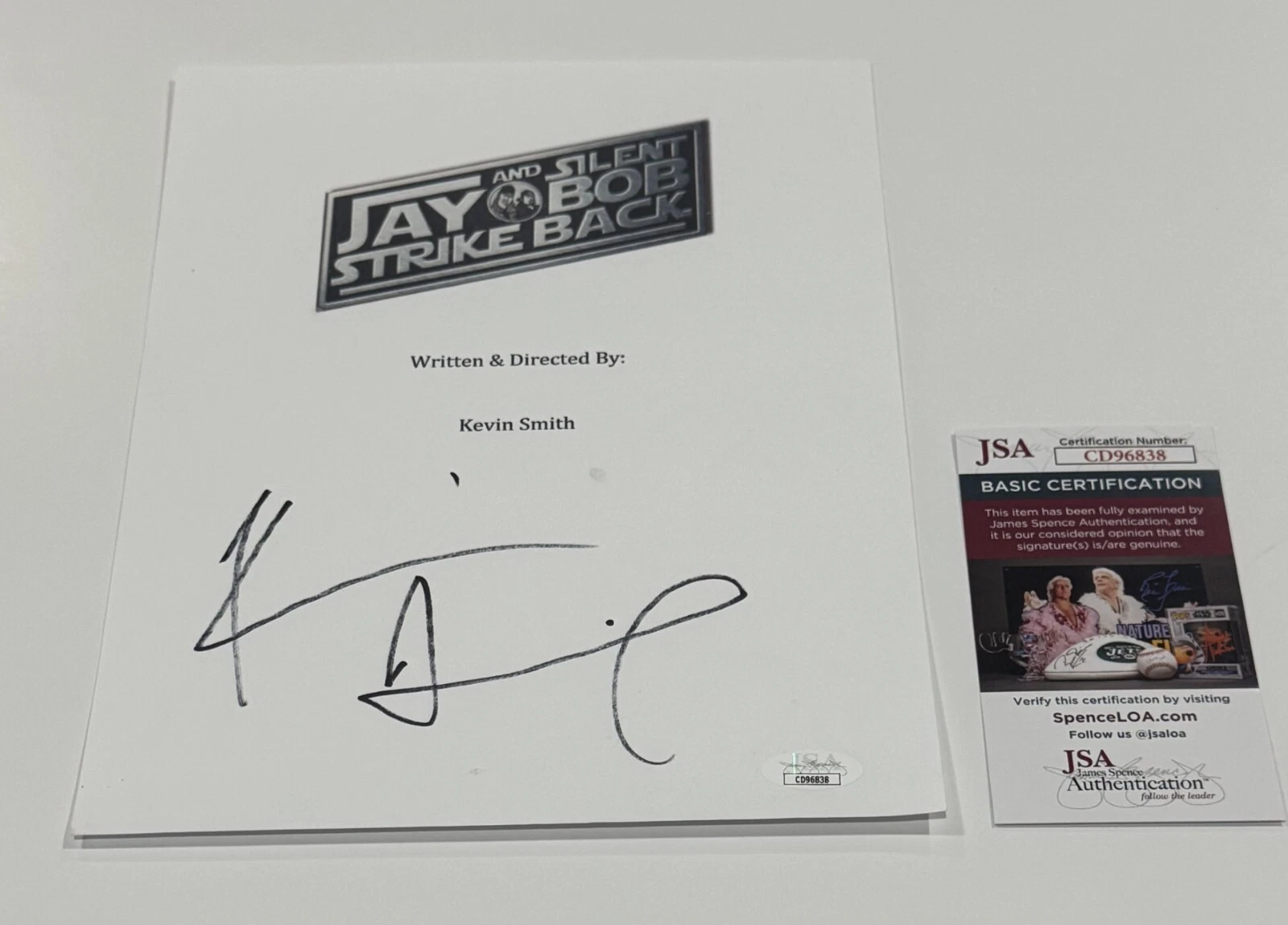 KEVIN SMITH SIGNED JAY AND SILENT BOB STRIKE BACK MOVIE SCRIPT IMPERECT JSA COA