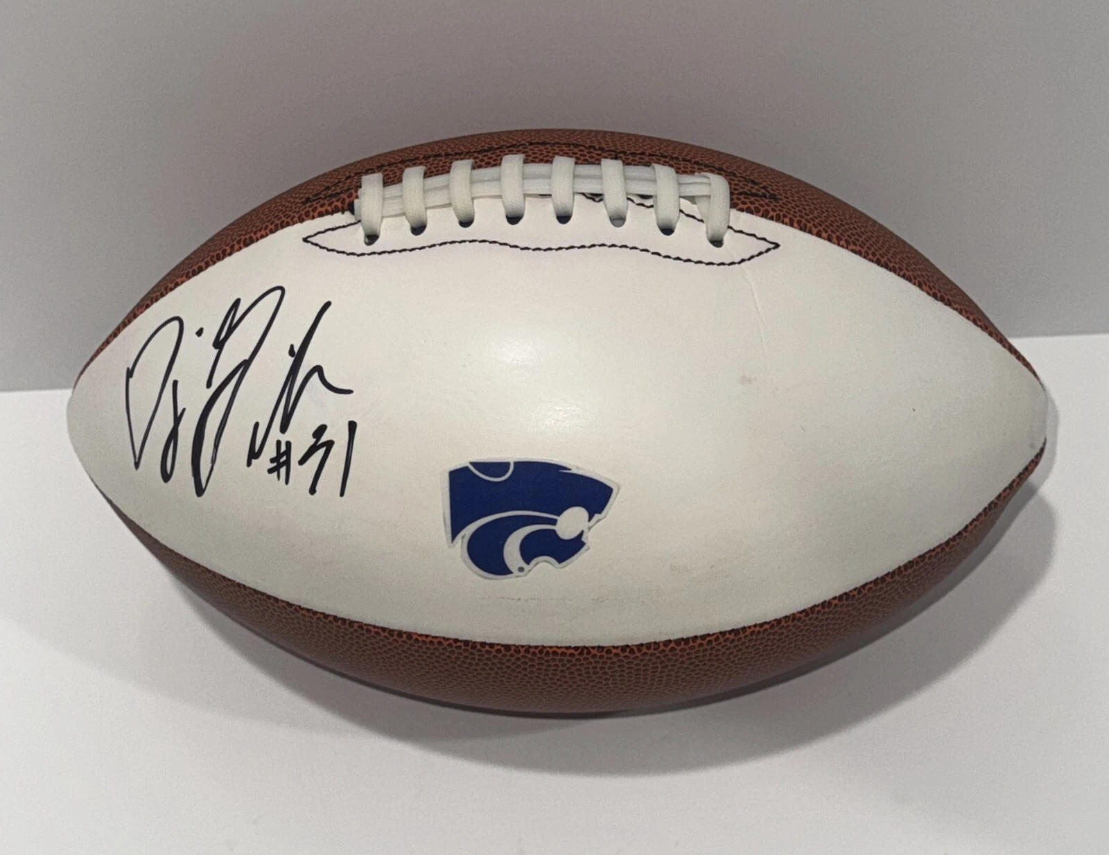 DJ GIDDENS SIGNED FOOTBALL KANSAS STATE WILDCATS D.J. PROOF