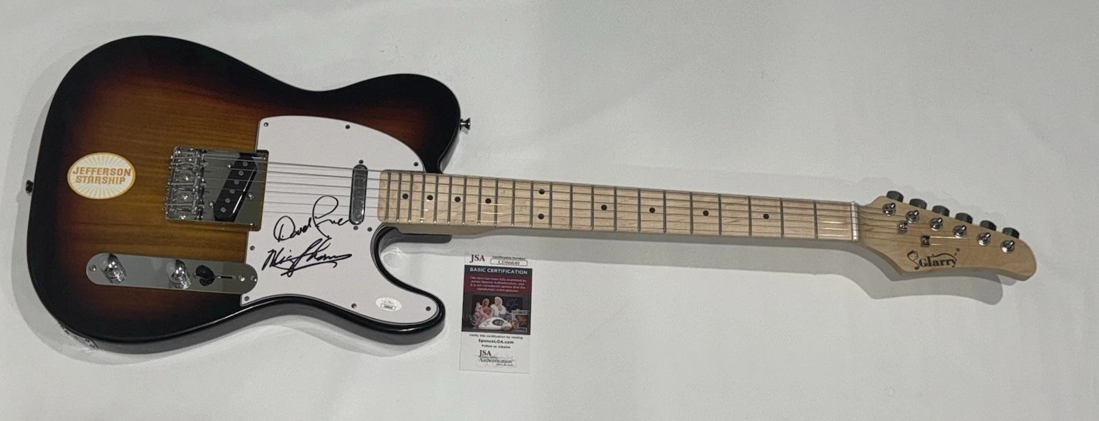 MICKEY THOMAS DAVID FREIBERG SIGNED ELECTRIC GUITAR JEFFERSON STARSHIP JSA COA