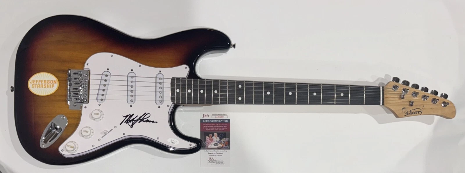 MICKEY THOMAS SIGNED SUNBURST ELECTRIC GUITAR JEFFERSON STARSHIP JSA COA
