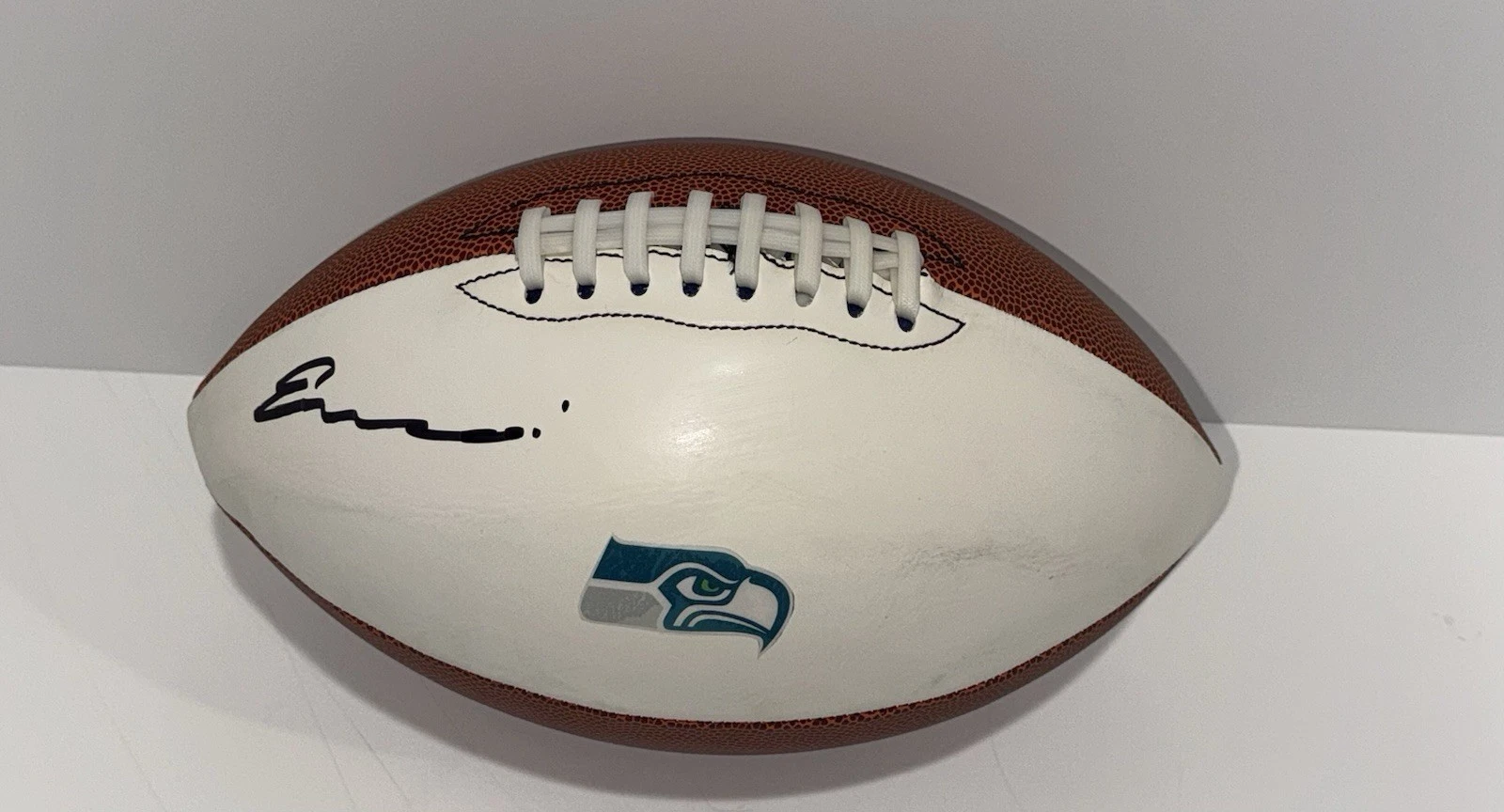 NICK EMMANWORI SIGNED FOOTBALL SEATTLE SEAHAWKS PROOF NFL STAR