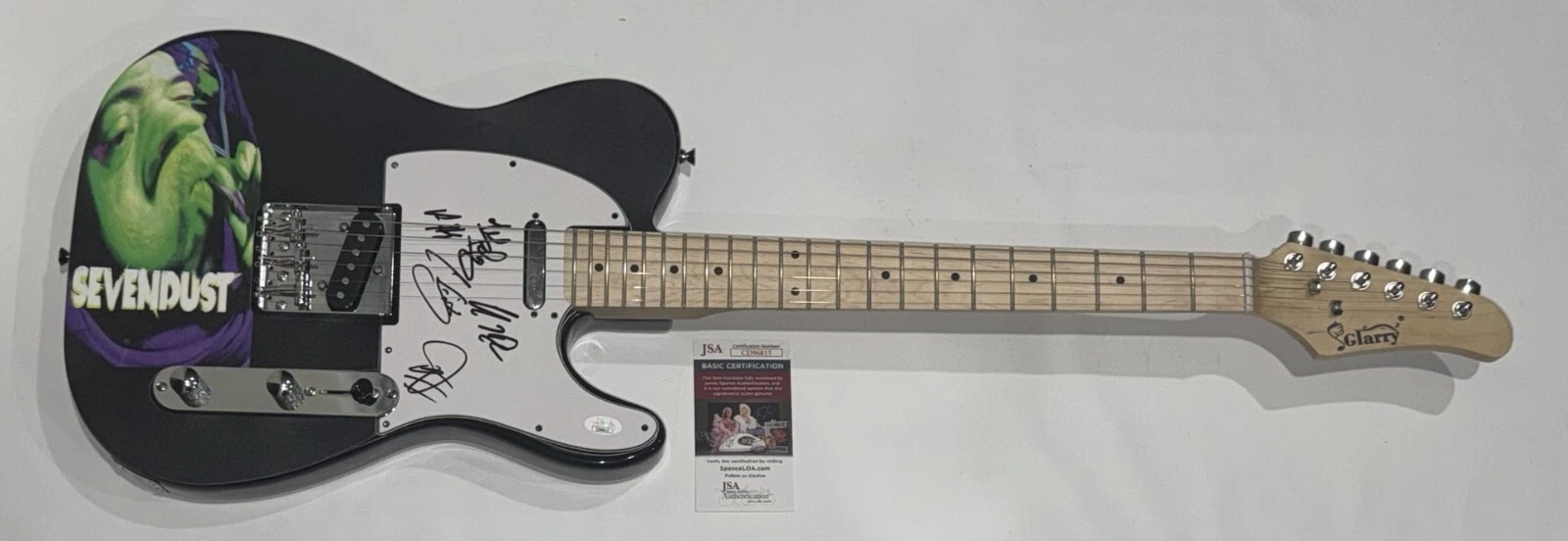 SEVENDUST SIGNED CUSTOM ELECTRIC GUITAR LAJON WITHERSPOON ALL 5 JSA COA