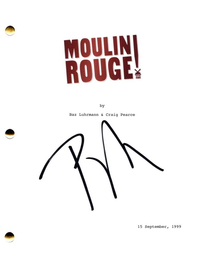 Baz Luhrmann Signed Autograph Moulin Rouge! Full Movie Script Screenplay