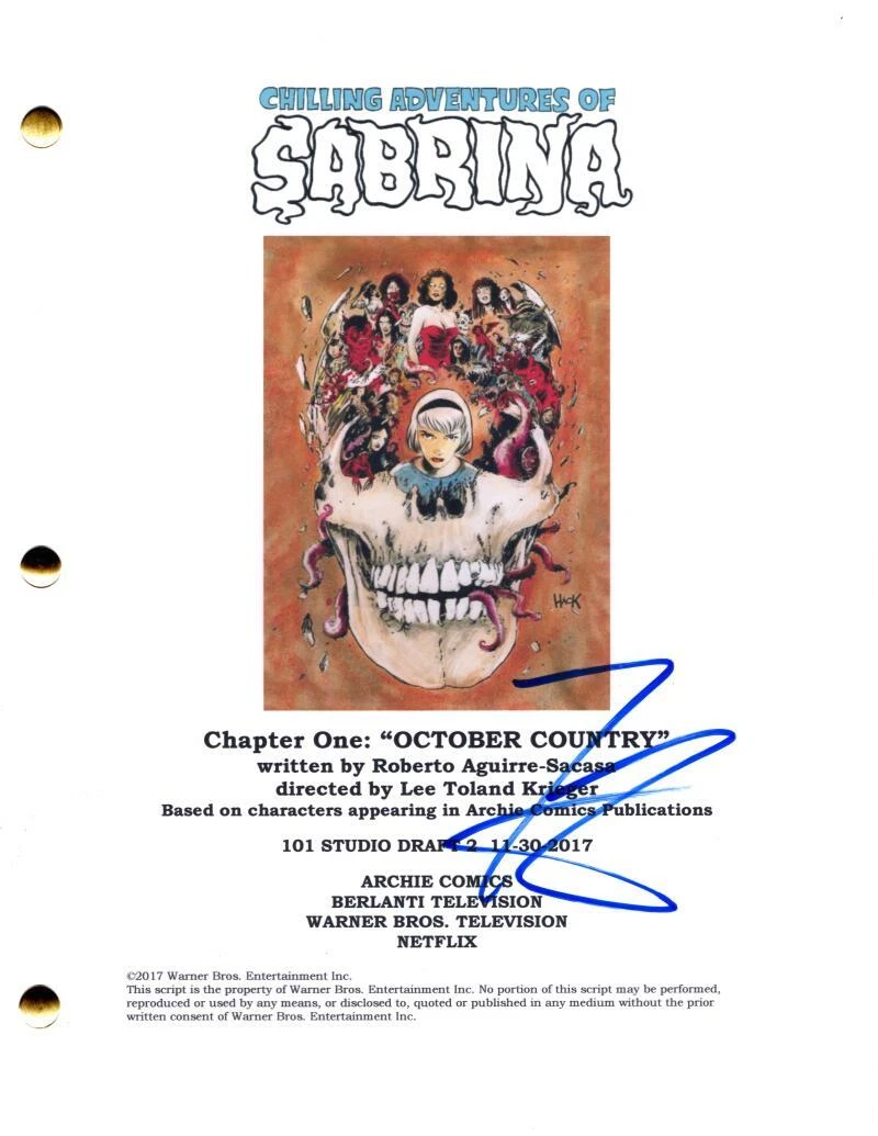 Kiernan Shipka Signed Autograph The Chilling Adventures of Sabrina Full Script