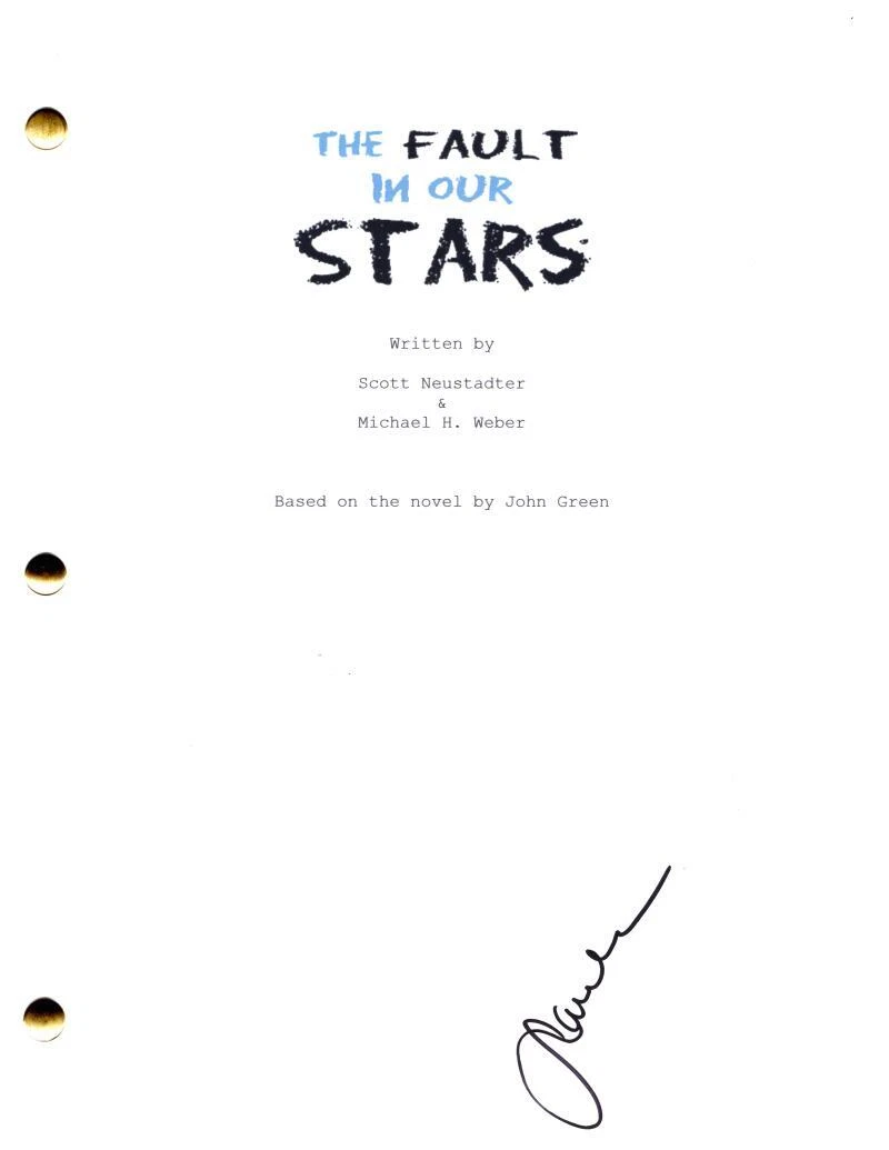 Shailene Woodley Signed Autograph The Fault in Our Stars Movie Script Screenplay