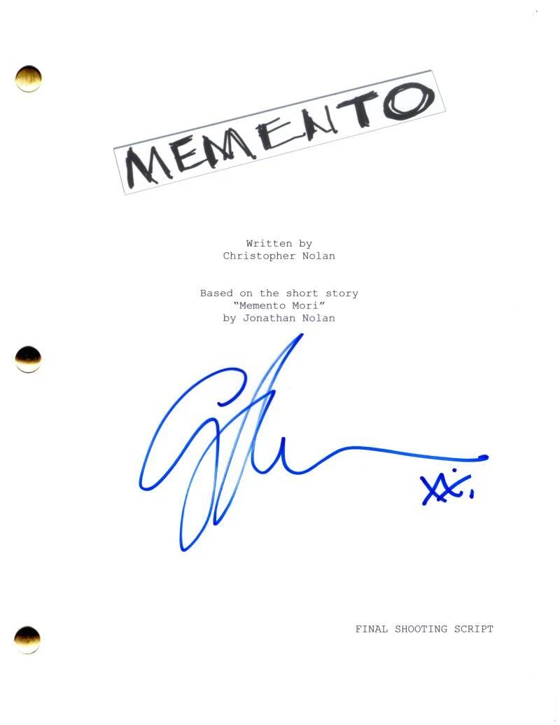 Guy Pearce Signed Autograph Memento Full Movie Script Screenplay Leonard Shelby