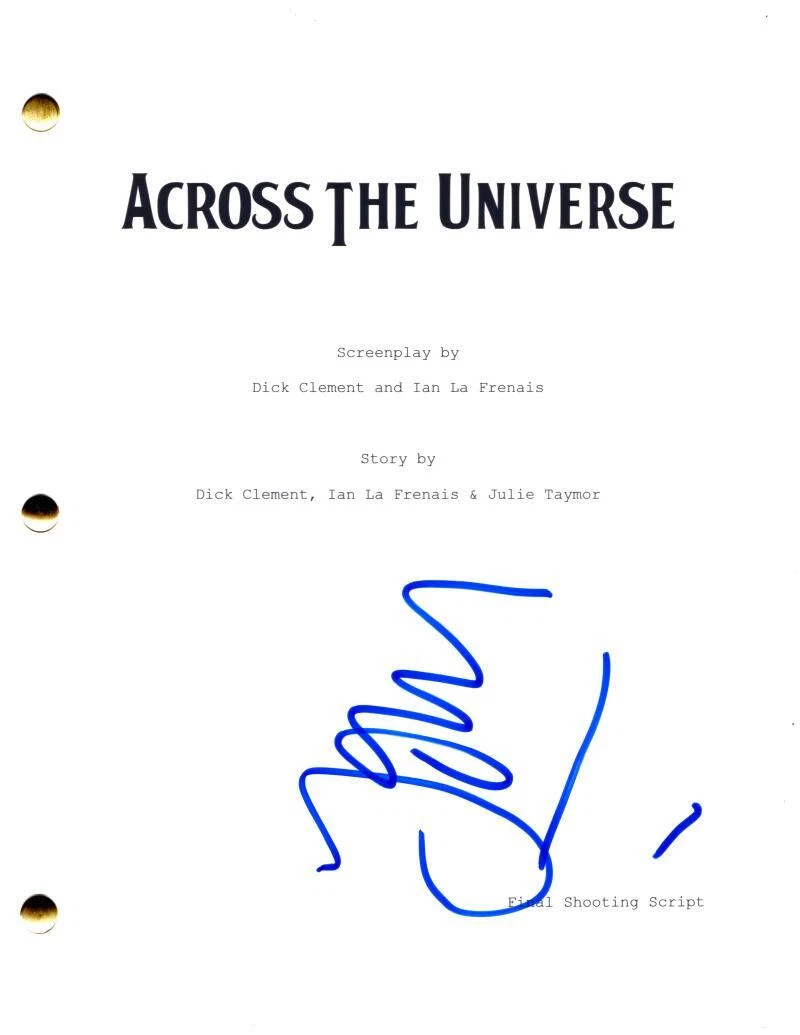 Jim Sturgess Signed Autograph Across the Universe Full Movie Script Screenplay