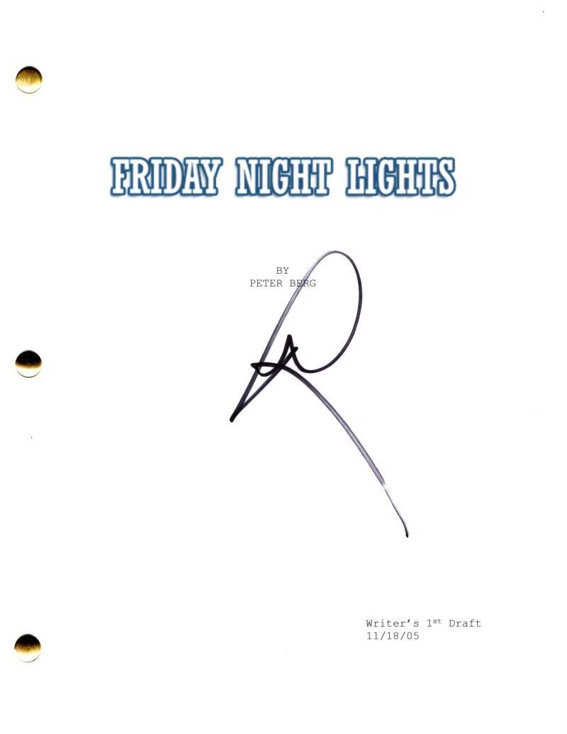 Peter Berg Signed Autograph Friday Night Lights Full Pilot Script Screenplay
