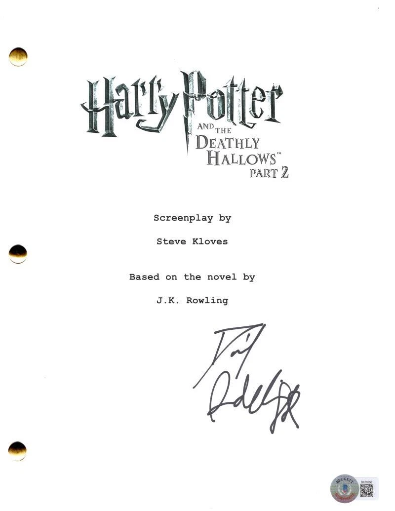 Daniel Radcliffe Signed Autograph Harry Potter Deathly Hallows Part 2 Script BAS