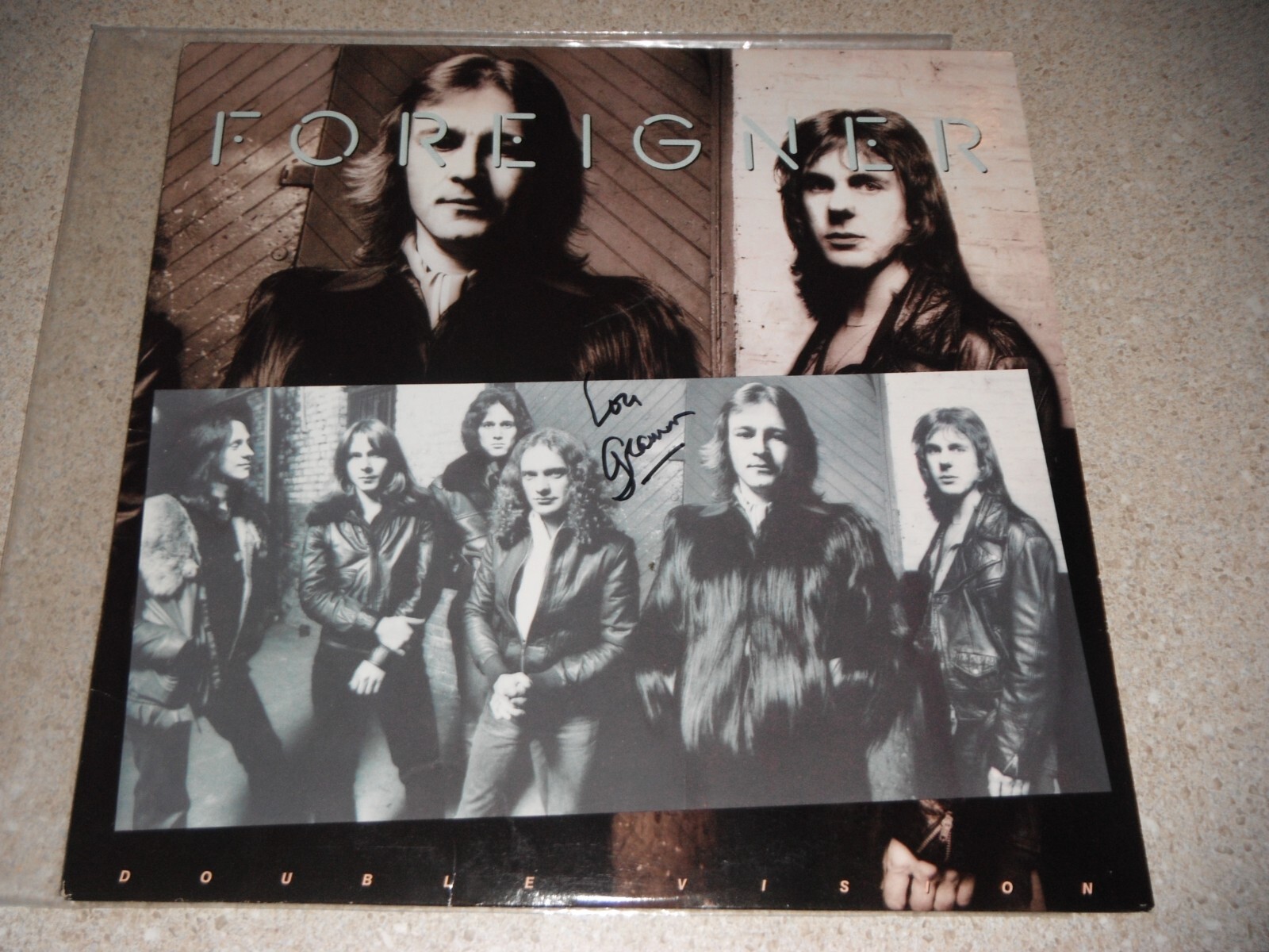 FOREIGNER SIGNED LOU GRAMM DOUBLE VISION ALBUM