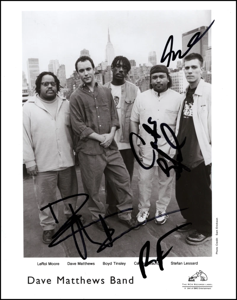 Dave Matthews Band Signed Autograph 8x10 Promo Photo Boyd Stefan Carter Dave BAS