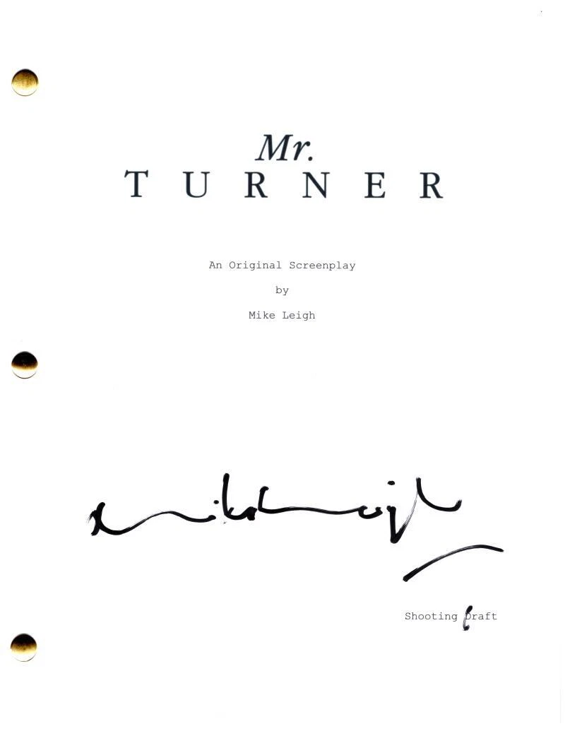 Mike Leigh Signed Autograph Mr Turner Full Movie Script Screenplay Timothy Spall
