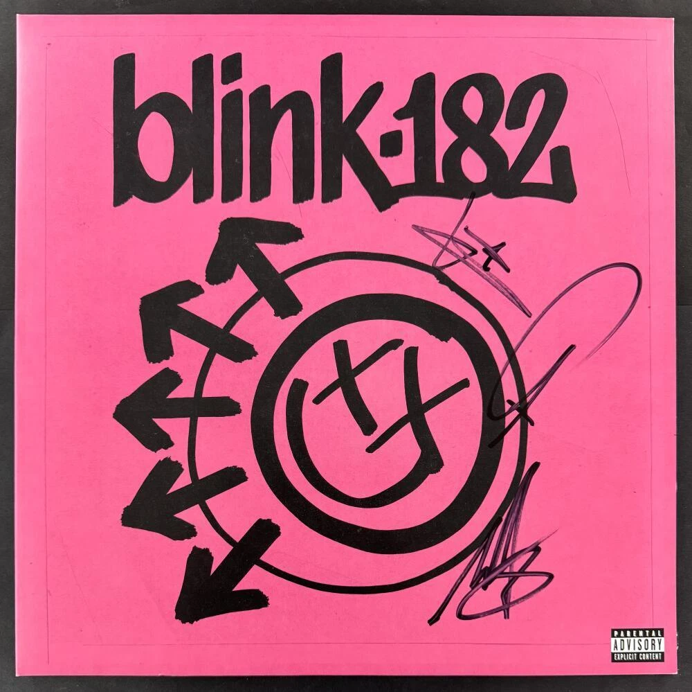 Blink 182 Band Signed Autograph Album Vinyl Record - Tom Travis Mark Beckett COA