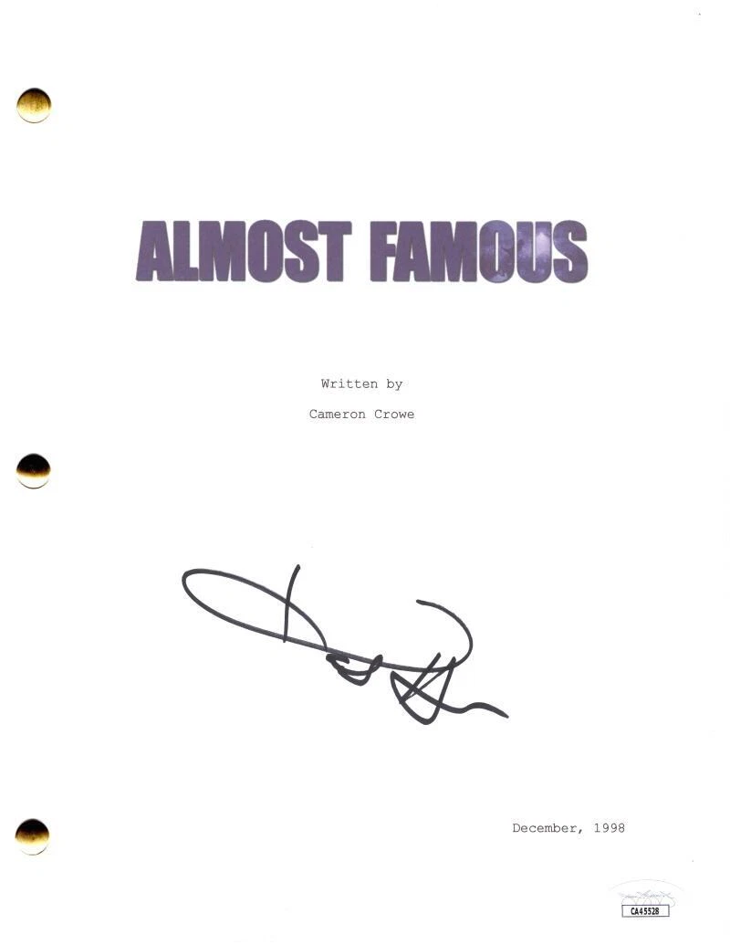 Kate Hudson Signed Autograph Almost Famous Full Movie Script Screenplay JSA COA