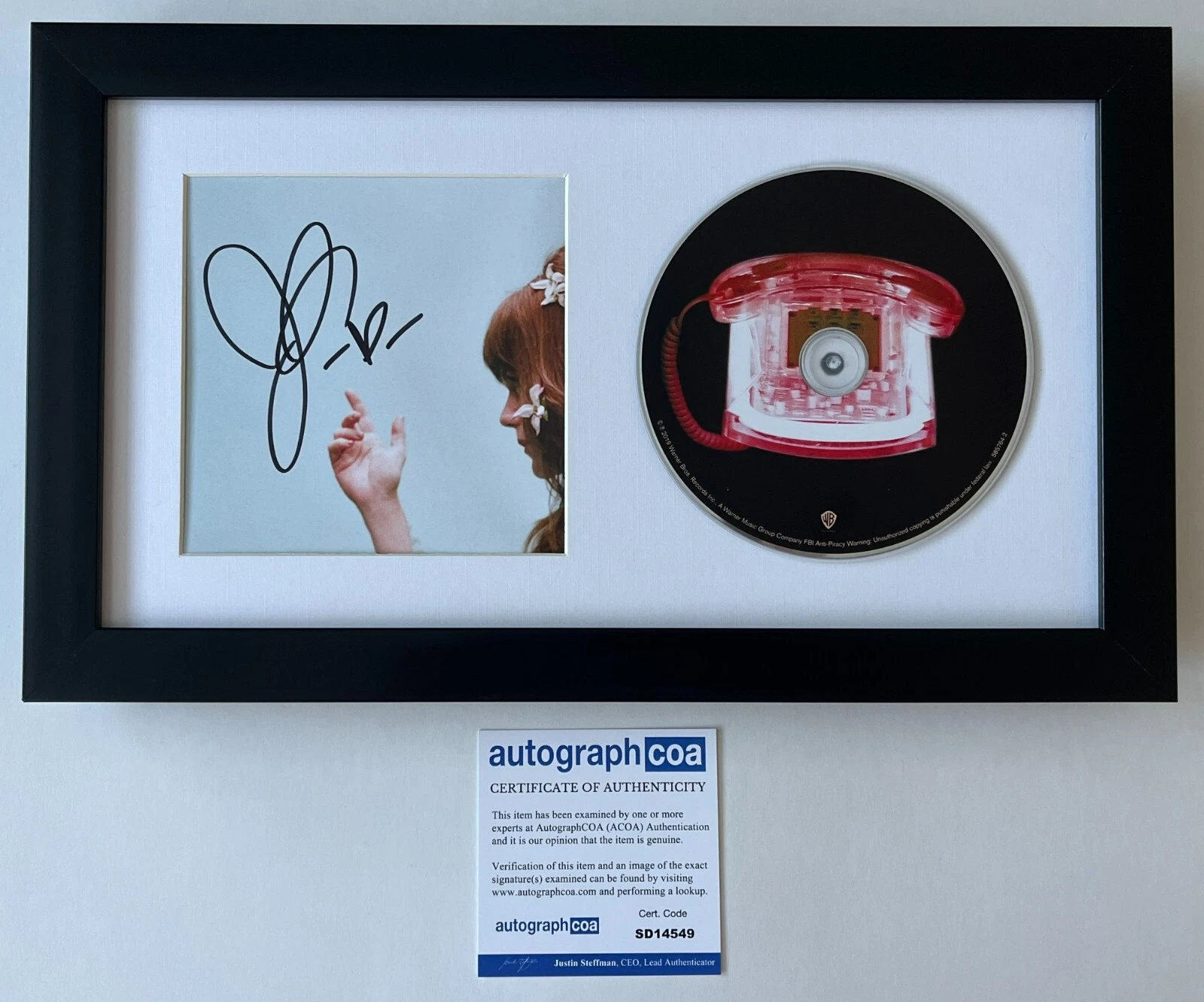 JENNY LEWIS SIGNED ON THE LINE FRAMED & MATTED CD w/ AUTOGRAPH ACOA COA