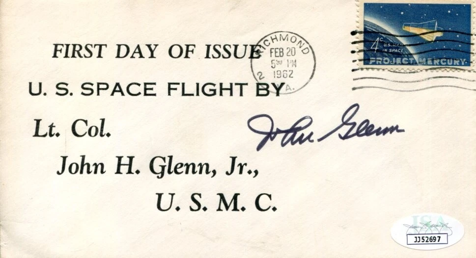 John Glenn US Senator NASA Mercury Astronaut Rare Signed Autograph FDC JSA COA