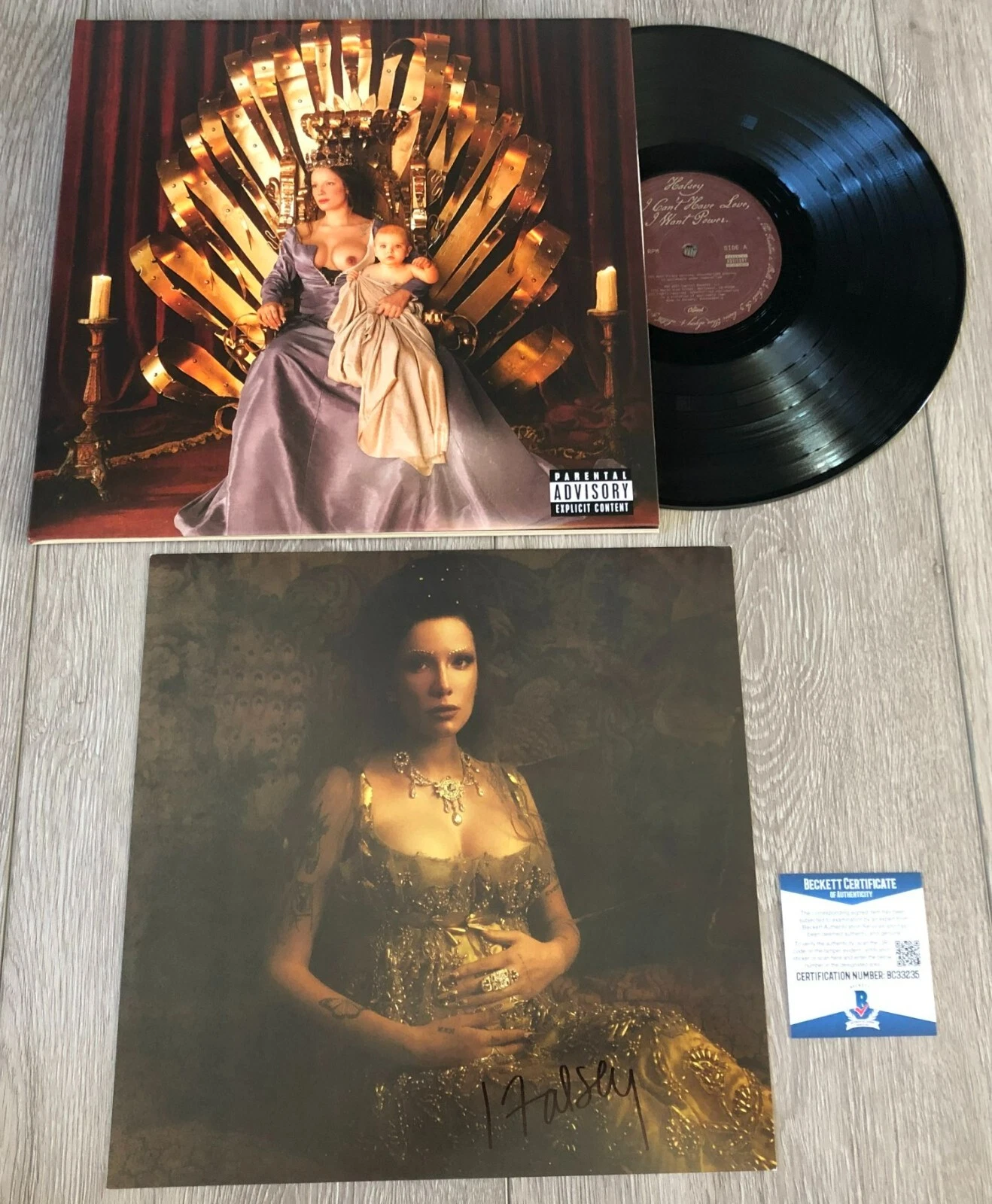 HALSEY SIGNED IF I CAN'T HAVE LOVE, I WANT POWER VINYL ALBUM w/ BECKETT BAS COA