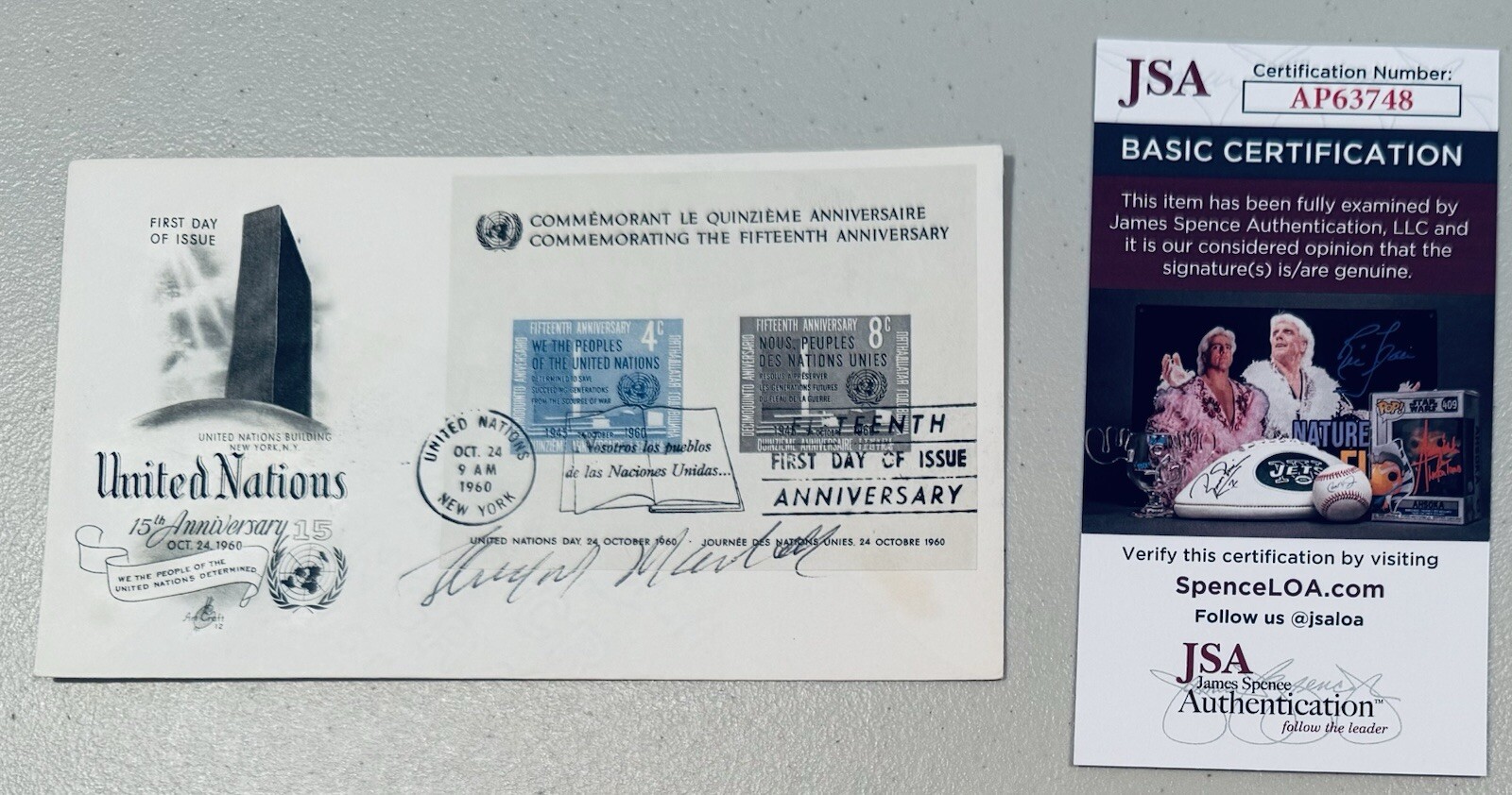 Thurgood Marshall Signed Autographed First Day Cover JSA Supreme Court Justice