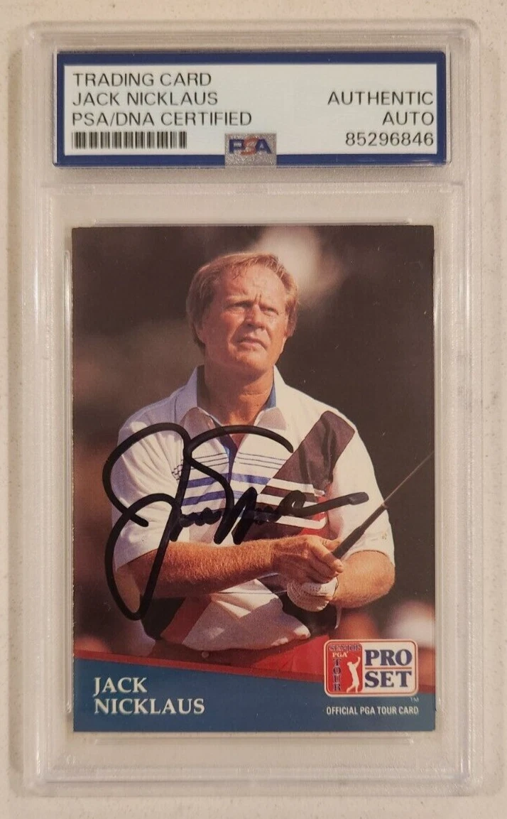 Jack Nicklaus Signed 1991 Pro Set Card w/ PSA/DNA COA Slab
