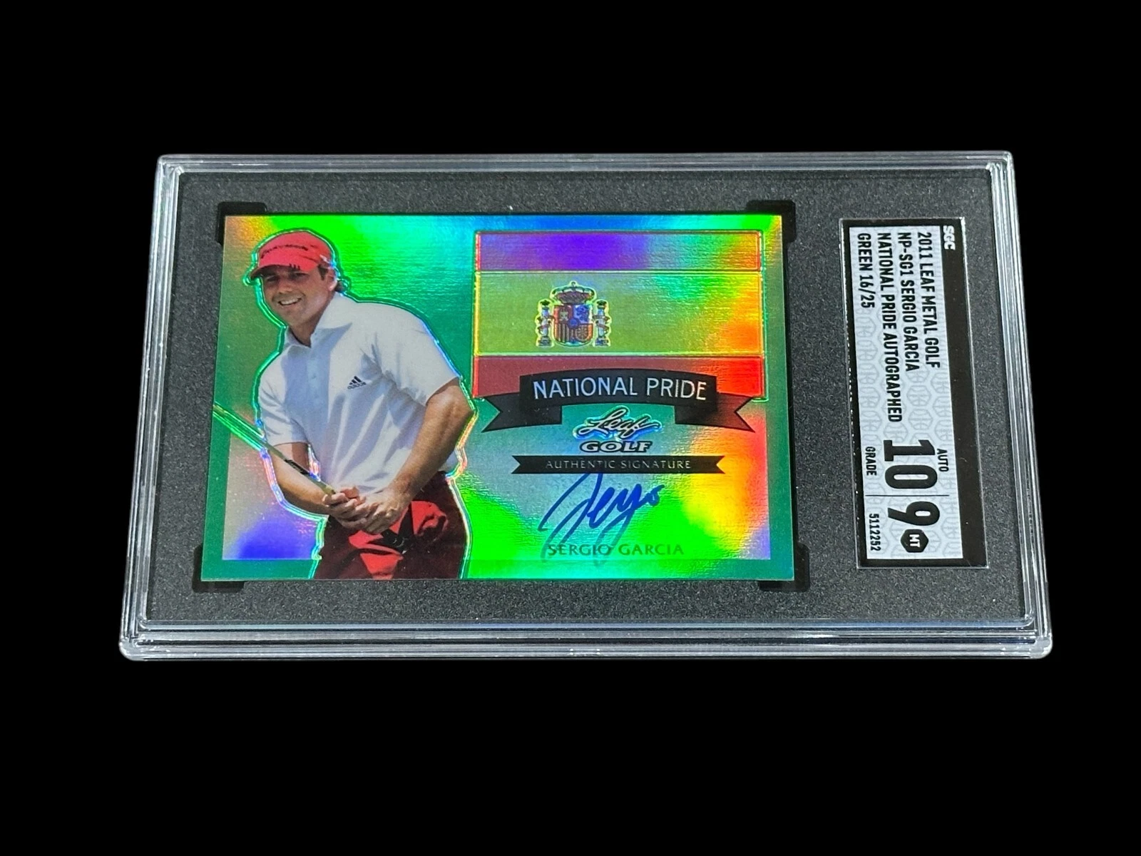 Sergio Garcia 2011 Leaf Metal National Pride PGA Golf Signed Autograph SGC Slab