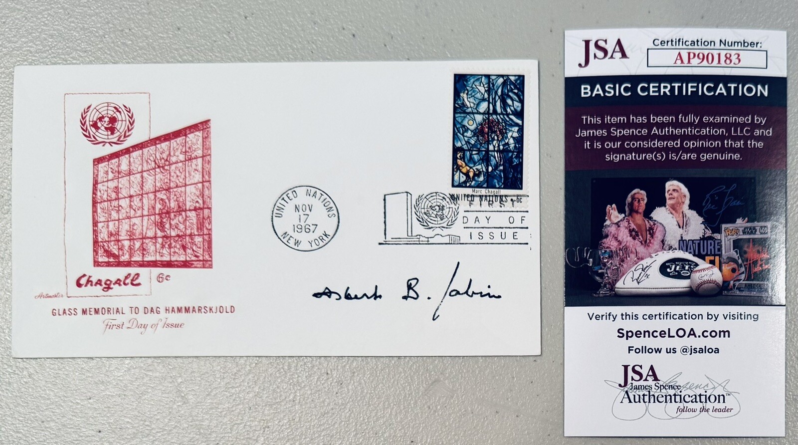 ALBERT SABIN SIGNED AUTOGRAPHED FIRST DAY COVER JSA CERT POLIO VACCINE SCIENTIST COLLECTIBLE MEMORABILIA